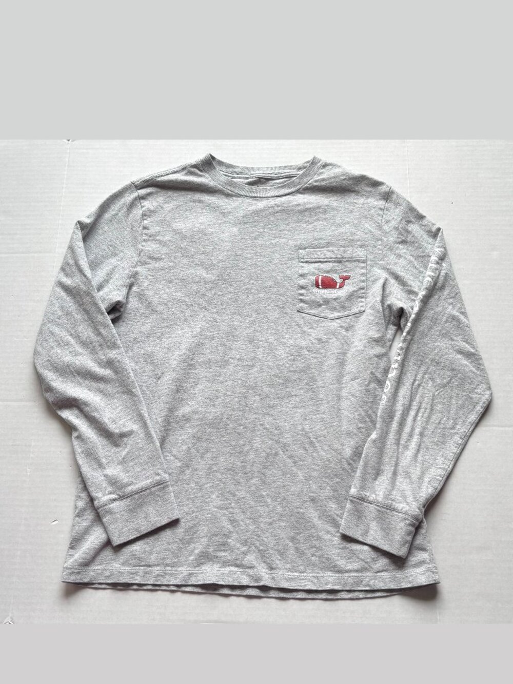 Vineyard Vines Boys Long Sleeve Gray Football Shirt Size L (16)